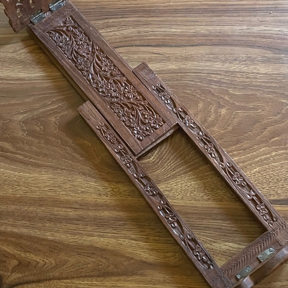 Vintage Carved Sliding Bookends Elephants Adjustable Bohemian - Picture 10 of 12